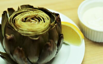 Roasted Artichokes with Creamy Lemon Dipping Sauce