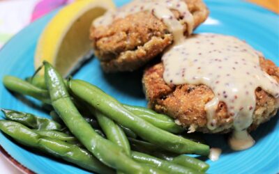Salmon Croquettes with Mustard Sauce