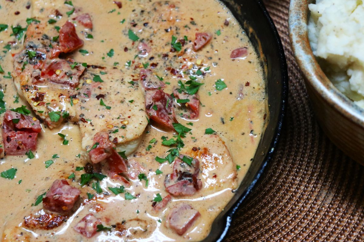 Boursin Chicken with Tomatoes - Little Coastal Kitchen